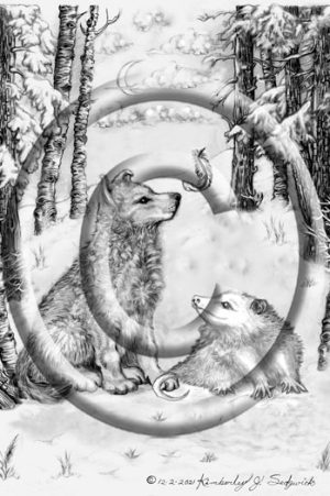 "The Wolf Pup & Opossum"